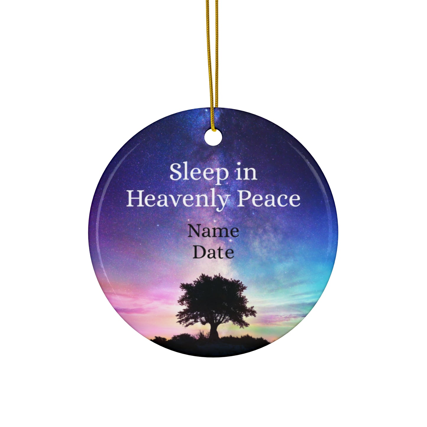 Personalized Memorial Christmas Ornament - Milky Way Sunset Design