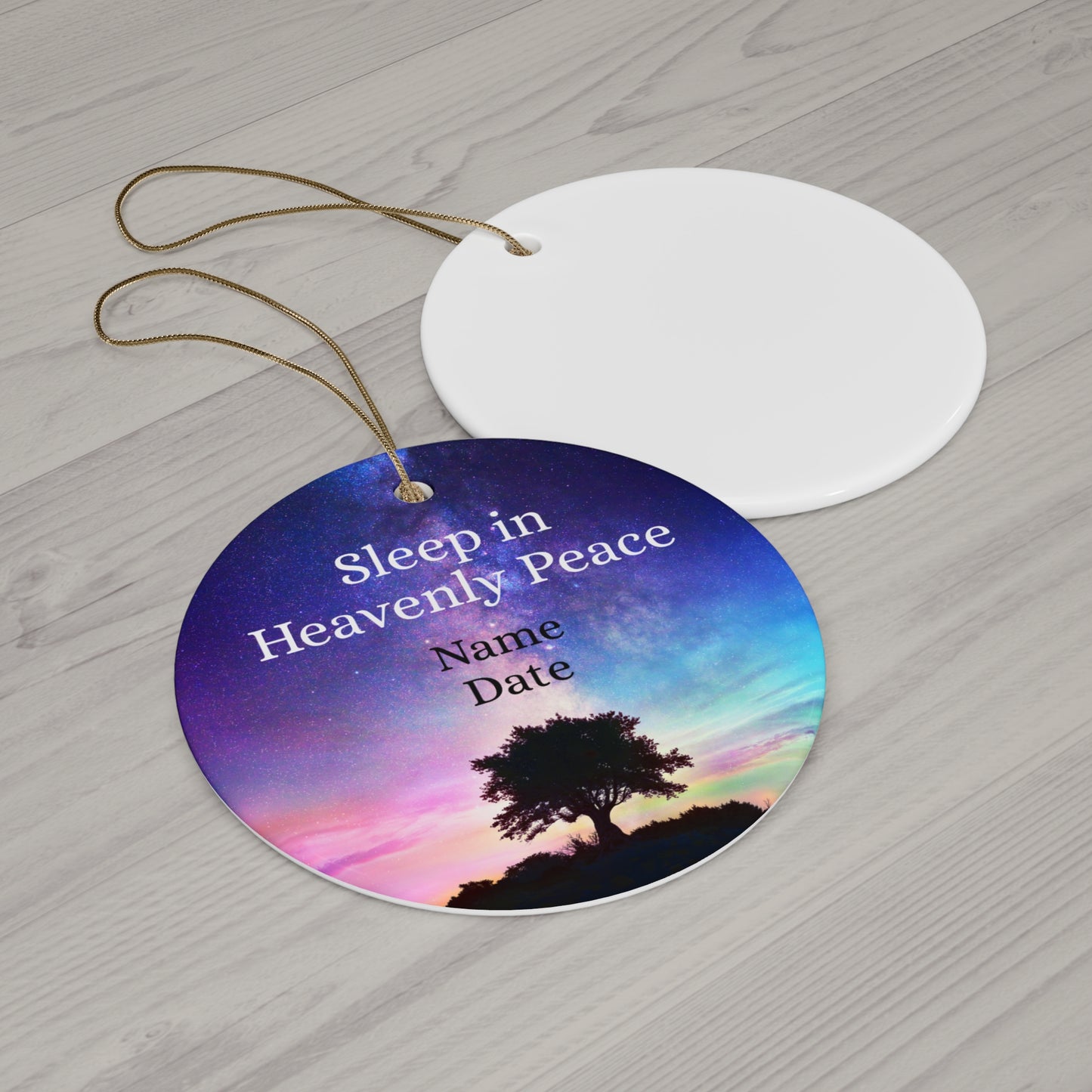 Personalized Memorial Christmas Ornament - Milky Way Sunset Design